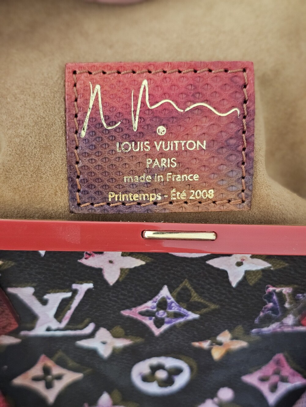 💯AUTHENTIC LOUIS VUITTON AQUARELLE WATERCOLOR MONOGRAM PAPILLON FRAME BAG - Picture 6 of 6